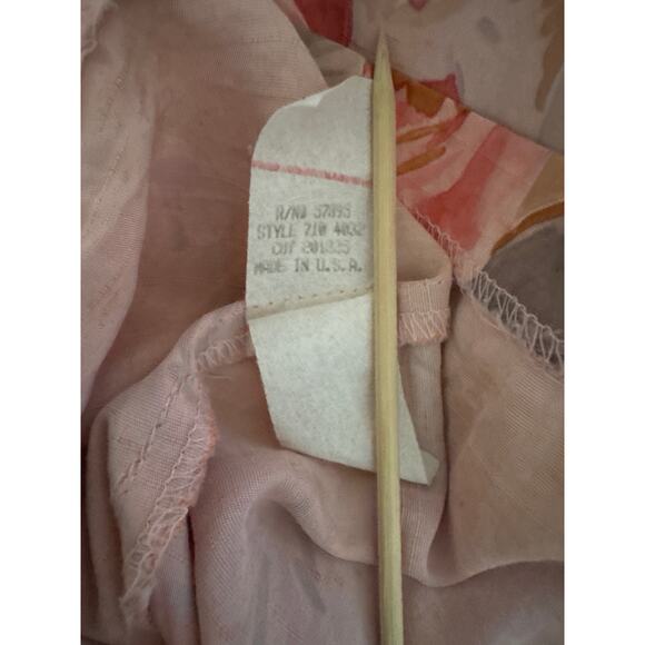 Vintage Pink Peach Floral Button Up Blouse Womens Small Cottage Countryside - Picture 8 of 10